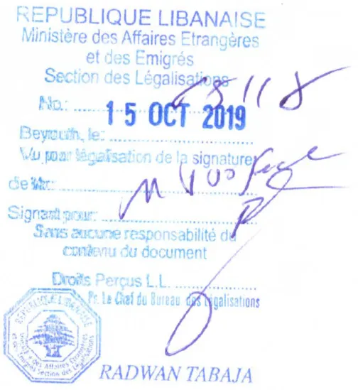 Legalizzazione consolare dal Libano