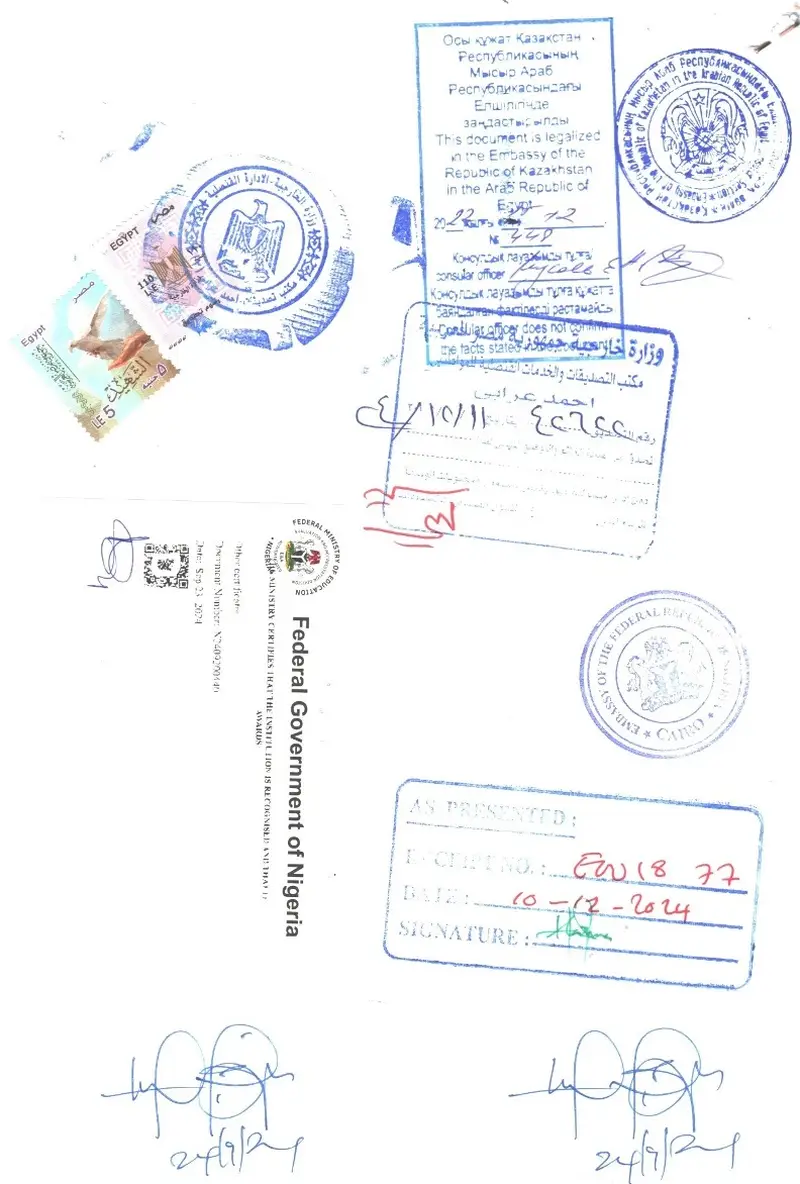 Legalizzazione consolare dei documenti dal Kazakistan